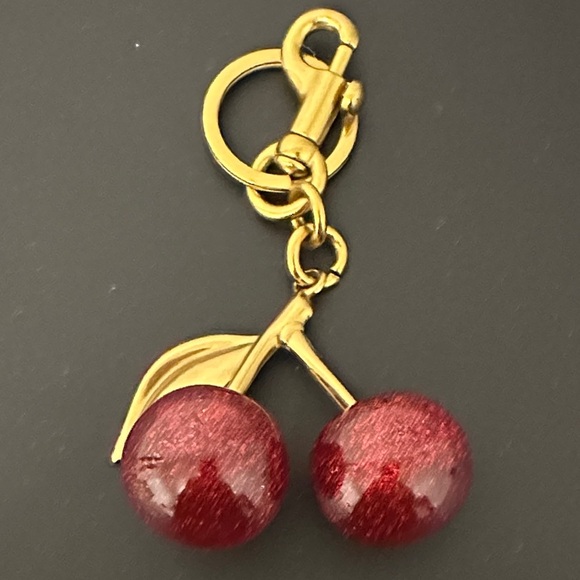 Accessories - Gold and Red Cherry Keychain Bag Charm. NWOT. No Scratches.